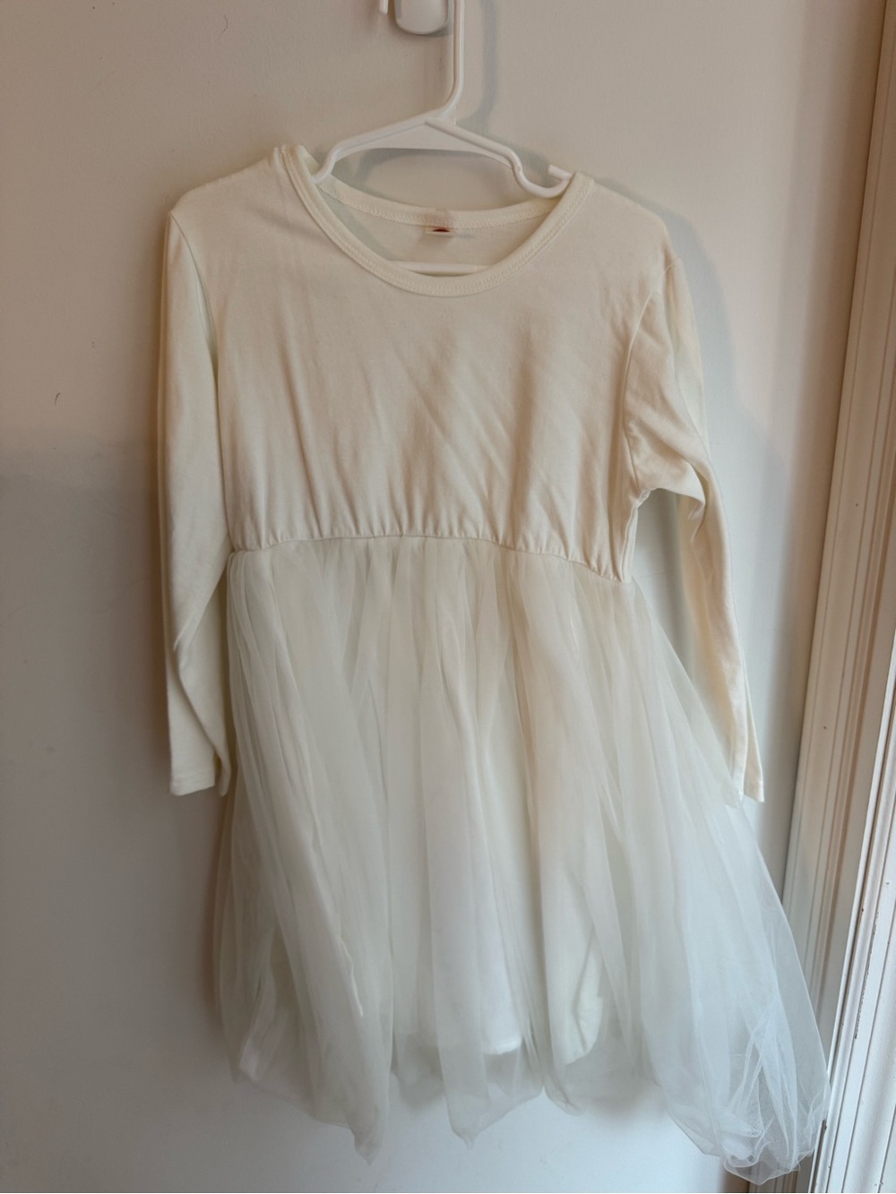 Amazon Cream Long Sleeve Tulle Skater Dress